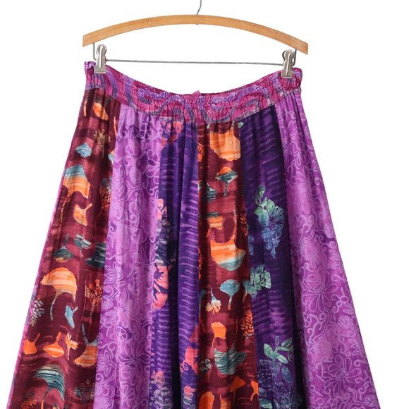 SOLD vintage wild thing wild woman batik panel maxi skirt 2X XXL plus boho - Picture 2 of 6
